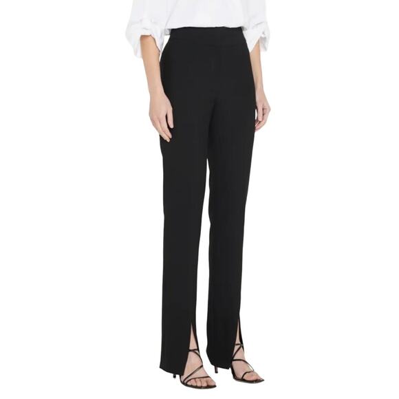 Veronica Beard Paula Black High Waist Back Zip Slit Hem Slim Trouser Pants 00/XS - Picture 1 of 14